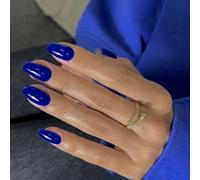 SXVME Royal Blue False Nails Coffin, Medium Short Press on Nails Coffin, Dark Blue Glue on Nails Gel Fake Nails for Women, Short Ballerina Acrylic Nails for Daily Wear 24 Pcs