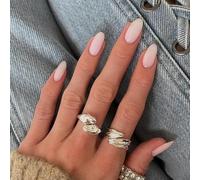 SXVME White False Nails Short Oval, Simple Acrylic Press on Nails Short, White Fake Nails Short, Natural Fit Glossy Solid Gel Full Cover Acrylic Nails For Women Daily Wear