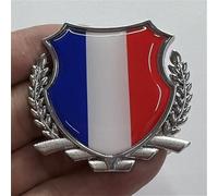 SXWSXIDSX 1PCS 5.5cm National Flag Logo Metal Silver Wheat Ear Shield Emblem Badge Sticker Decal Fits for Car Truck Trunk Body Rear Tailgate Vehicle Auto Parts (French flag)