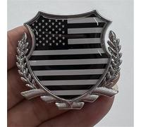 SXWSXIDSX 1PCS 5.5cm National Flag Logo Metal Silver Wheat Ear Shield Emblem Badge Sticker Decal Fits for Car Truck Trunk Body Rear Tailgate Vehicle Auto Parts (American Flag in black white)