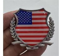 SXWSXIDSX 1PCS 5.5cm National Flag Logo Metal Silver Wheat Ear Shield Emblem Badge Sticker Decal Fits for Car Truck Trunk Body Rear Tailgate Vehicle Auto Parts (American Flag in blue red)