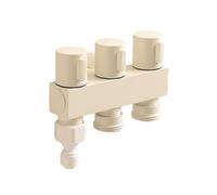 SXWYLZ 3 Way Cold Water Tap Creamy White Wall Mounted Kitchen Taps with 3/4" Dishwasher Connection One Inlet Three Outlet Tap or Washing Machines and Floor Cleaning Machines