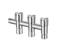 SXWYLZ 3 Way Tap Wall Mounted Kitchen Tap with 3/4 Dishwasher Connection Cold Water Faucet for Mop Sink, Stainless Steel, Brushed Color