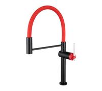 SXWYLZ 360° Rotating Magnetic Pull Out Kitchen Tap 2 Mode Flexible Kitchen Sink Mixer Tap Single Handle Pull-Out Faucet Hot and Cold Water,Black+Red