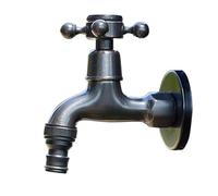 SXWYLZ Antique Brass Finish Tap Garden Taps Outside Wall Mounted with 1/2 Inch Inlet Cold Water Tap Brass Outside Tap Outdoor Water Tap Frost Resistant Brass,Black