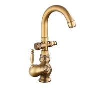 SXWYLZ Antique Garden Tap Frost Proof Outside Tap with 1/2 Inch Snap on Connector Dual Outlet Faucet 360° Swivel Hot and Cold