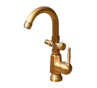 SXWYLZ Antique Outdoor Tap Frost Proof Garden Tap 360° Swivel Dual Outlet Faucet with 1/2 Way Snap on Connector for Hot and Cold Water