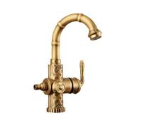 SXWYLZ Antique Outside Tap Frost Proof Dual Outlet Faucet with 1/2 Way Snap on Connector 360° Swivel Hot and Cold