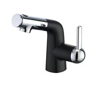 SXWYLZ Basin Mixer Tap 3 Mode Bathroom Basin Tap with Pull Out Spray Hose Single Handle Sink Taps Hot and Cold,Black + Chrome