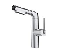 SXWYLZ Basin Rotating and Height Adjustable Faucet 3 Mode Bathroom Taps with Pull Out Shower Attachment Mixer Sink Tap Single Handle Hot and Cold Water, Zinc Alloy,Chrome