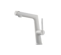 SXWYLZ Basin Tap with Pull-Out Spray 3 Mode Bathroom Sink Taps with Shower Head Single Handle Hot and Cold Water Taps,White