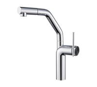 SXWYLZ Basin Taps Mixer Single Lever Swivel Bathroom Sink Tap with Pull Out Spray 2 Mode Basin Mixer Tap Single Handle, Hot and Cold Water,Chrome