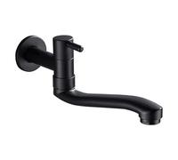 SXWYLZ Black Washbasin Taps Tap Extender for Kitchen Sink Stainless Steel Single Tap Bathroom Sink Cold Water Wall Mounted Kitchen Sink Taps,Black,21Cm