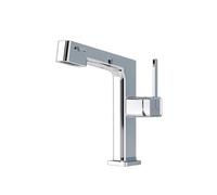 SXWYLZ Brass Tap with Pull Out Spray Bathroom Tap with Pull Out Spray 3 Mode Basin Mixer Taps Single Handle Hot and Cold,Chrome