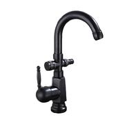 SXWYLZ Double Outlet Garden Tap Black Frost Proof Outdoor Tap with 1/2 Inch Snap on Connector 360° Swivel Hot and Cold