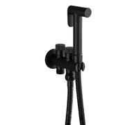SXWYLZ Douche Kit for Toilet Bidet Sprayer Kit One Inlet and Two Outlets, Suitable for Floor Cleaning and Pet Showering,Black