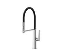 SXWYLZ Flexible Hose Mixer Tap 360° Rotating Kitchen Taps with Pull Out Spray 2 Mode Sink Tap Single Handle Hot and Cold,Chrome