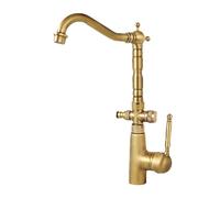 SXWYLZ Frost Proof Dual Outlet Tap Outside Tap with 1/2 Inch Snap on Connector Antique Garden Faucet 360° Swivel Hot and Cold