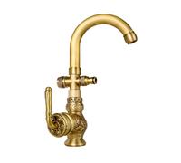 SXWYLZ Frost Proof Outdoor Tap with Dual Spouts 1/2 Inch Snap on Connector 360° Swivel Hot and Cold, Antique Color