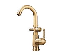 SXWYLZ Frost Proof Outside Tap Antique Double Outlet Tap with 1/2Inch Snap on Connector 360° Rotation Hot and Cold Dual Use