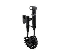 SXWYLZ Handheld Bidet Sprayer Set for Toilet Bidet Spray Gun Set with 2m Spring Hose, Spray Gun and Double Control Angle Valve for Bathroom, Zinc Alloy,Black