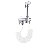 SXWYLZ Handheld Bidet Toilet Sprayer Jet Kit Toilet Hand Shower Set One Inlet and Two Outlets for Bathroom Cleaning and Flushing Flower Pots, Chrome