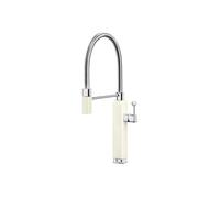 SXWYLZ Kitchen Mixer Tap Flexible Hose 360° Rotating Sink Taps with Pull Out Spray Single Handle Mixer Tap Hot and Cold Water Taps,White