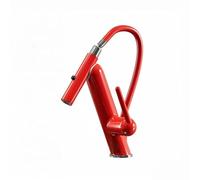 SXWYLZ Kitchen Mixer Tap Flexible Hose Magnetic Pull Out Kitchen Tap 2 Mode Sink Faucet Single Handle Hot and Cold Water, Zinc Alloy,Red