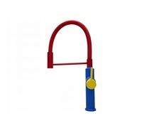 SXWYLZ Kitchen Sink Flexible Taps Rotary Mixer Taps with Pull Out Spray 2 Mode Sink Tap Single Handle Hot and Cold Water,Red Yellow Blue