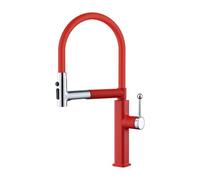 SXWYLZ Kitchen Taps for Sink Rotating Magnetic Pull Out Kitchen Tap 3 Mode Flexible Sink Taps Single Handle Hot and Cold,Red