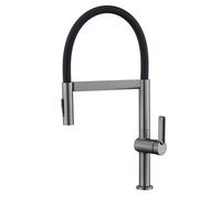 SXWYLZ Magnetic Kitchen Tap Rotary Flexible Tap Sink Taps with Pull Out Spray 3 Mode Mixer Faucet Single Handle Hot and Cold,Grey