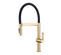 SXWYLZ Magnetic Kitchen Tap Rotary Flexible Tap Sink Taps with Pull Out Spray 3 Mode Mixer Faucet Single Handle Hot and Cold,Brushed Gold