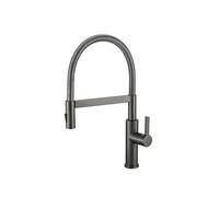SXWYLZ Magnetic Sink Taps Spring Hose Tap 360° Rotating Taps with Pull Out Spray 2 Mode Kitchen Tap Single Handle Hot and Cold Water, Stainless Steel,Grey
