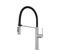 SXWYLZ Mixer Tap 360° Rotating Silicone Hose Flexible Faucet Flexible Kitchen Taps with Pull Out Spray 3 Mode Magnetic tap Single Handle Hot and Cold, Stainless Steel,Brushed Color