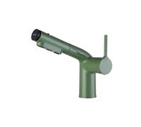 SXWYLZ Mixer Tap with Pull Out Spray 3 Mode Bathroom Basin Tap Single Handle Sink Taps Hot and Cold Water,Green