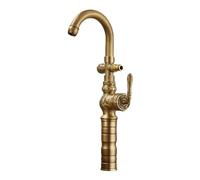 SXWYLZ Outdoor Tap Frost Proof 360° Swivel Antique Dual Outlet Tap with 1/2 Snap on Connector Hot and Cold