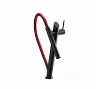 SXWYLZ Pull Out Magnetic Flexible Sink Taps 2 Mode Kitchen Tap Single Handle Mixer Tap with Pull Out Spray Hot and Cold Water,Black+Red