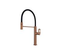 SXWYLZ Sink Tap Flexible Silicone Hose Rotary Kitchen Taps with Pull Out Spray 2 Mode Mixer Tap Single Handle Hot and Cold, Stainless Steel,Rose Gold