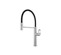SXWYLZ Sink Tap Flexible Silicone Hose Rotary Kitchen Taps with Pull Out Spray 2 Mode Mixer Tap Single Handle Hot and Cold, Stainless Steel,Chrome