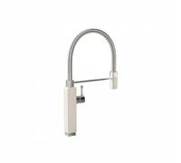 SXWYLZ Stainless Steel Hose Kitchen Tap 360° Swivel Sink Taps Mixer Tap with Pull Out Spray Single Handle Hot and Cold Water,White