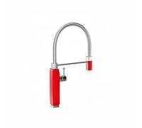 SXWYLZ Stainless Steel Hose Kitchen Tap 360° Swivel Sink Taps Mixer Tap with Pull Out Spray Single Handle Hot and Cold Water,Red