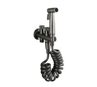 SXWYLZ Toilet Bidet Sprayer Set Black Bidet Spray Gun for Toilet Handheld Shower Head One Inlet and Two Outlets, for Floor Cleaning and Plant Watering,Grey