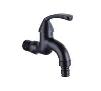 SXWYLZ Wall Mounted Brass Tap, Bathroom Cold Water Taps, Washing Machine Tap, Single Handle Faucet,Black