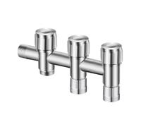 SXWYLZ Wall Mounted Kitchen Faucet with 3/4 Dishwasher Interface Cold Water Tap 3 Way Washing Machine Tap, Stainless Steel, Brushed Color