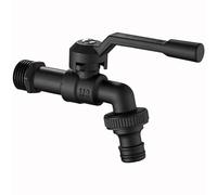 SXWYLZ Wall-Mounted Outdoor Tap with 1/2 Outlet Valve for Irrigation Water - Black Outside Wall Plate