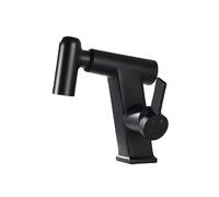 SXWYLZ Washbasin Rotating Tap with Pull Out Spray 3 Mode Bathroom Taps with Pull Out Shower Attachment Mixer Sink Tap Single Handle Hot and Cold,Black