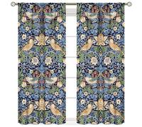 SXXLDNG Curtain with Vintage Floral Pattern, Blue, William Morris, Original Design, Tree for Bedroom, Living Room, Kitchen, Room Divider, 2 Panels, 106.7cm x 137.2cm Decor