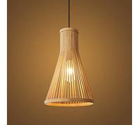 Sxxrdz Bamboo Pendant Lights Ceiling Lamp, Mid-century Creative LED Simple Solid Wood Hanging Lighting, Japanese Rattan Bamboo Suspension Lamps, Bedroom Staircase Balcony Decor Lighting Fixture