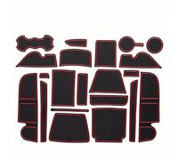 SXXTS Car Door Slot Mat for Ford Kuga 2017-2019, Centre Console Cup Holder Mats Non-Slip Dustproof Rubber Mats Door Groove Pad Accessories,Red