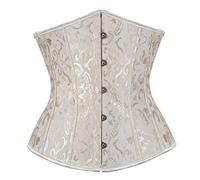 SxyBox Women's Satin Bustier Corset Underbust Lace up Waist Cincher Adjustable with G-String